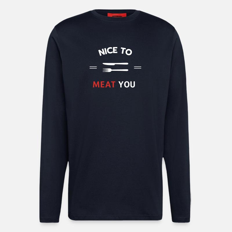 Schön, dich zu fleischen - Langarmshirt - made by SPREAD  - DARK NAVY