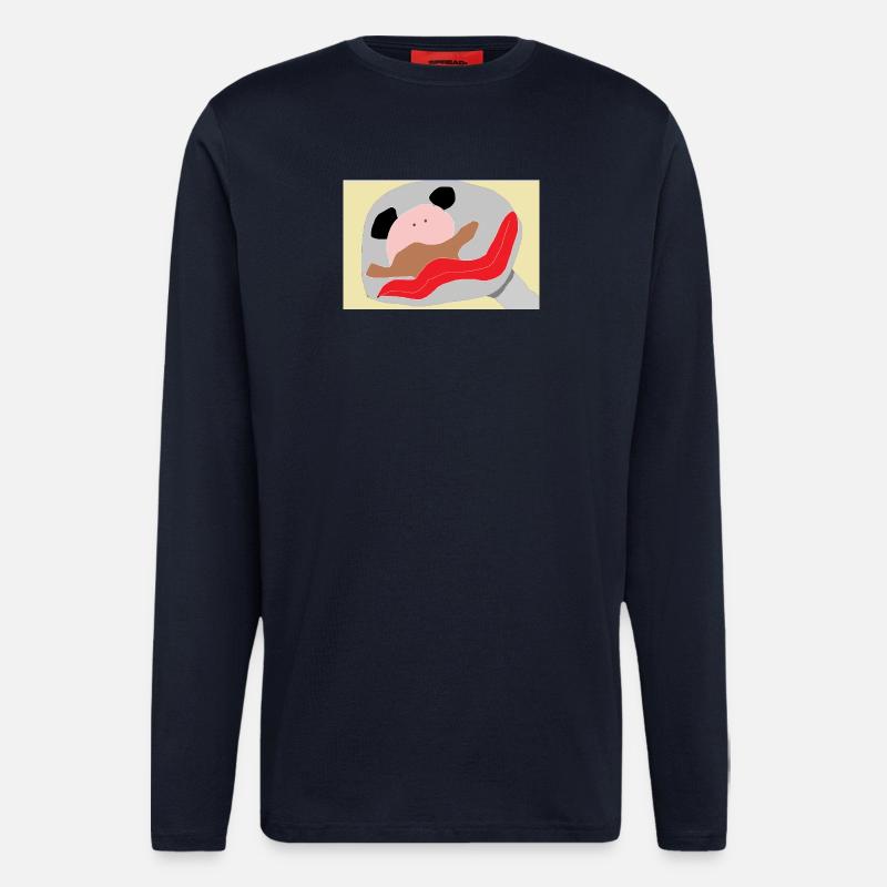 Panda mit roter Zunge - Langarmshirt - made by SPREAD  - DARK NAVY