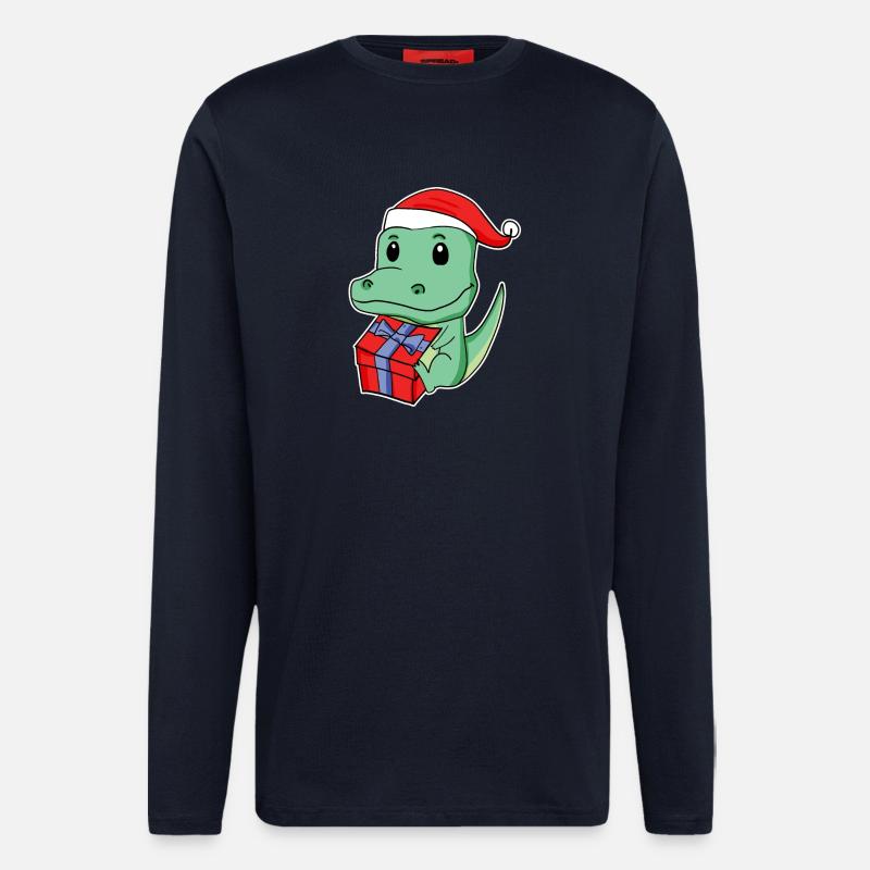 Crocodile with Santa hat - Longsleeve - made by SPREAD  - DARK NAVY