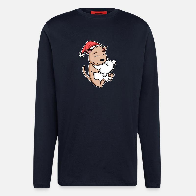 Chat - Manches longues bio décontracté fabriqué en UE - DARK NAVY