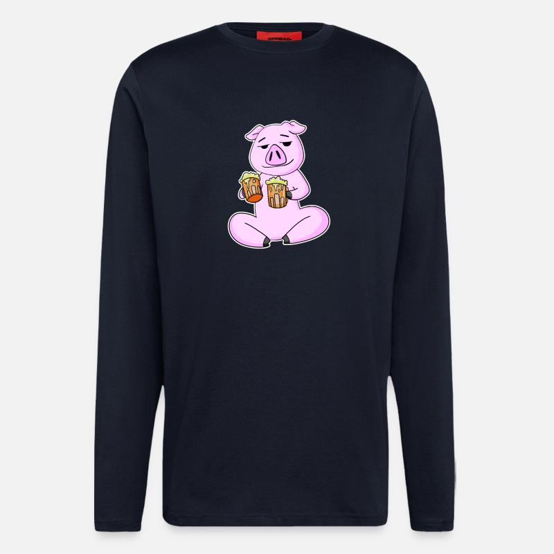Pork with beer - Longsleeve - made by SPREAD  - DARK NAVY