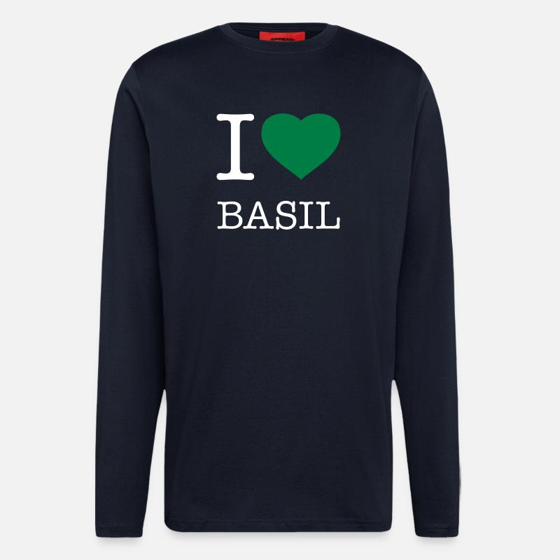 J’AIME LE BASILIC Basilikum - Manches longues bio décontracté fabriqué en UE - DARK NAVY