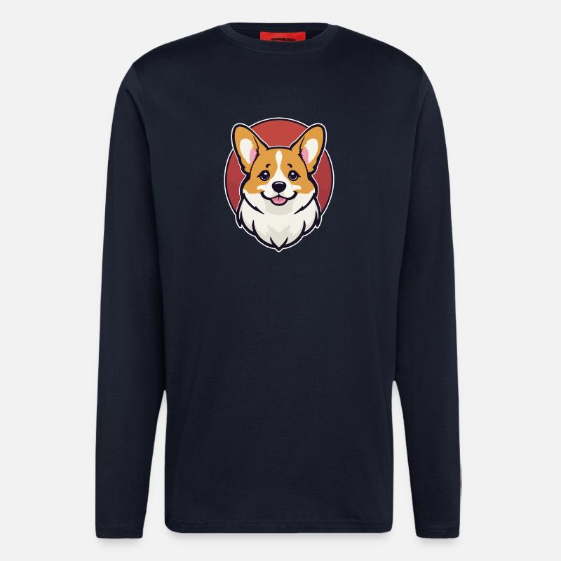 Corgi - Langarmshirt - made by SPREAD  - DARK NAVY