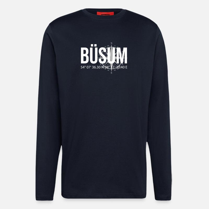 Koordinaten Büsum - Langarmshirt - made by SPREAD  - DARK NAVY