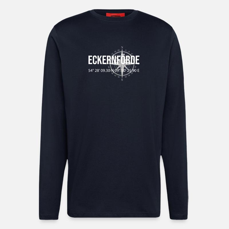 Koordinaten Eckernförde - Langarmshirt - made by SPREAD  - DARK NAVY