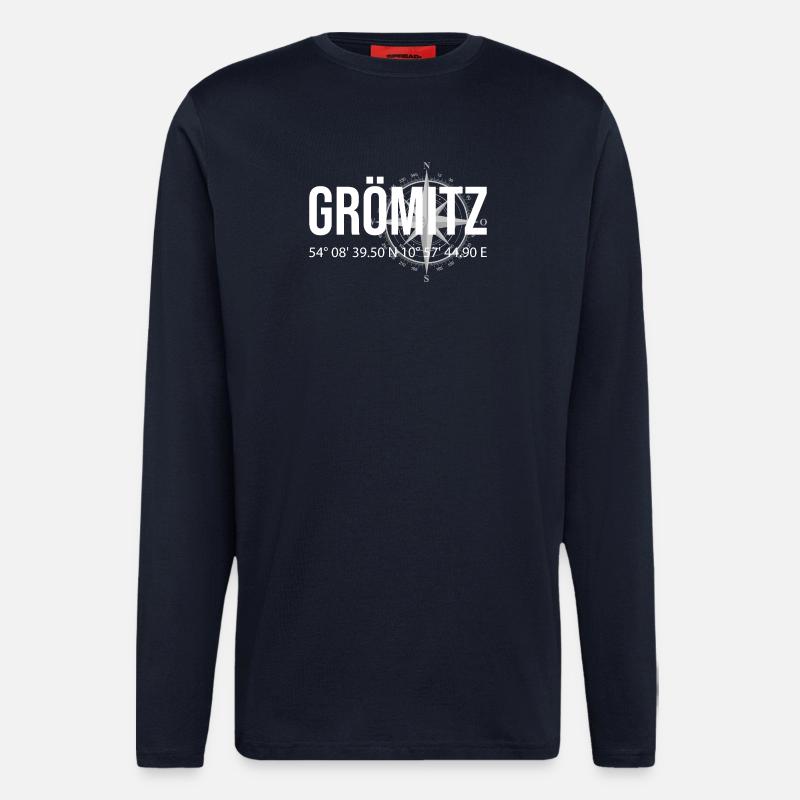Koordinaten Grömitz - Langarmshirt - made by SPREAD  - DARK NAVY