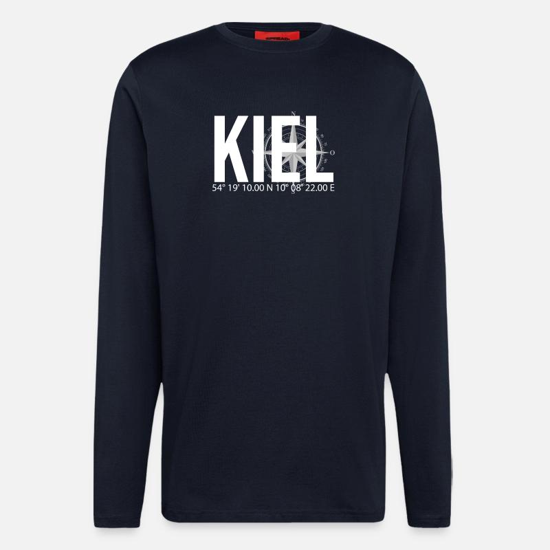 Koordinaten Kiel - Langarmshirt - made by SPREAD  - DARK NAVY