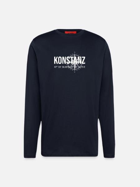 Koordinaten Konstanz - Langarmshirt - made by SPREAD  - DARK NAVY