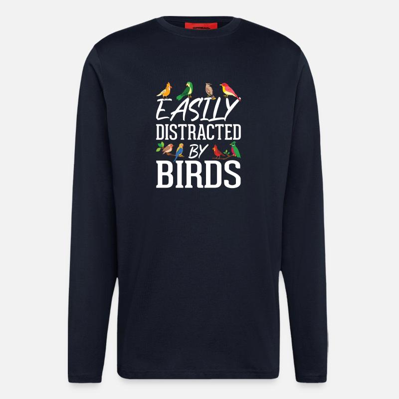 Easily Distracted by Birds - Longsleeve - made by SPREAD - DARK NAVY