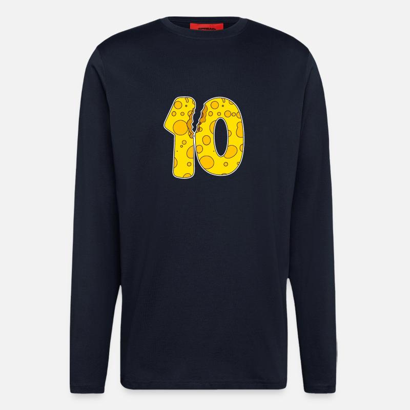 10 ans de Funny Cheese - Manches longues bio décontracté fabriqué en UE - DARK NAVY
