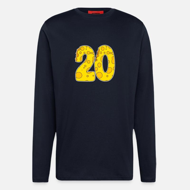20 ans de fromage Lustig - Manches longues bio décontracté fabriqué en UE - DARK NAVY