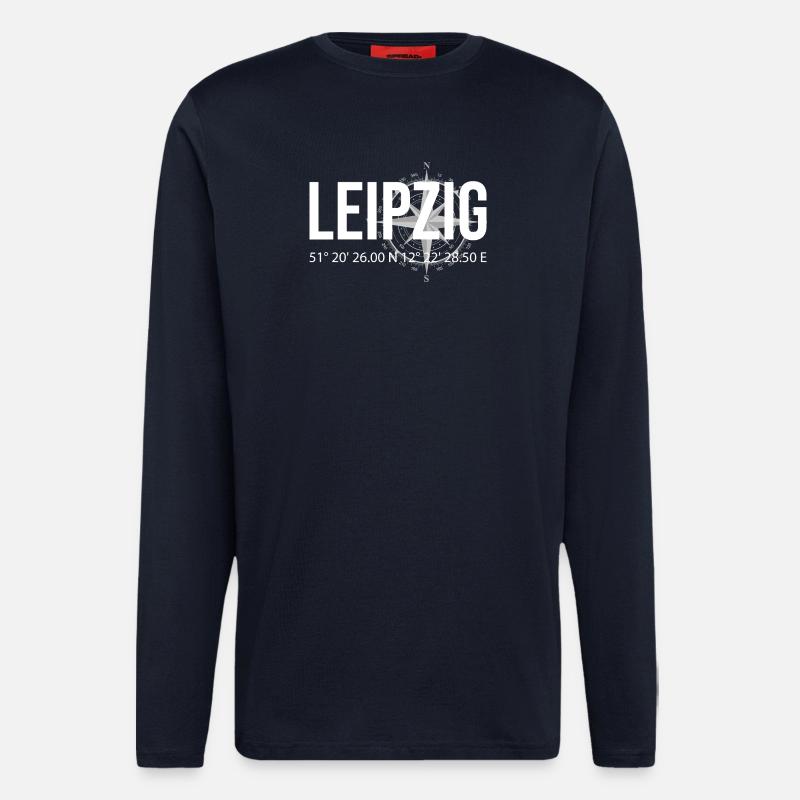 Koordinaten Leipzig - Langarmshirt - made by SPREAD  - DARK NAVY