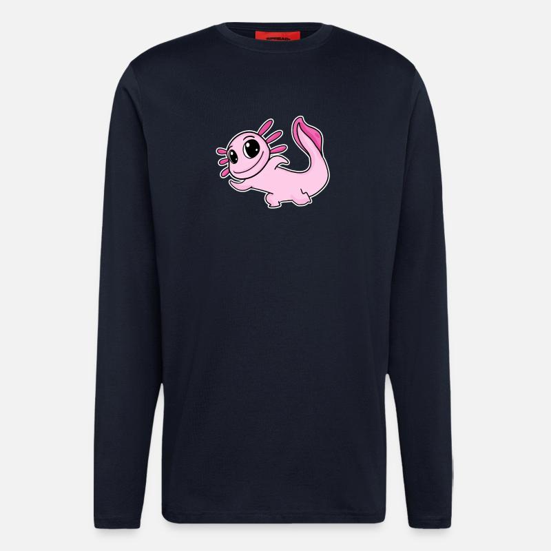 Axolotl Motiv Rosa - Langarmshirt - made by SPREAD  - DARK NAVY