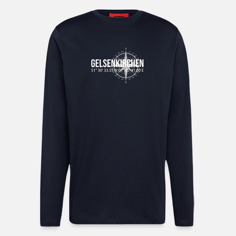 Koordinaten Gelsenkirchen - Langarmshirt - made by SPREAD  - DARK NAVY