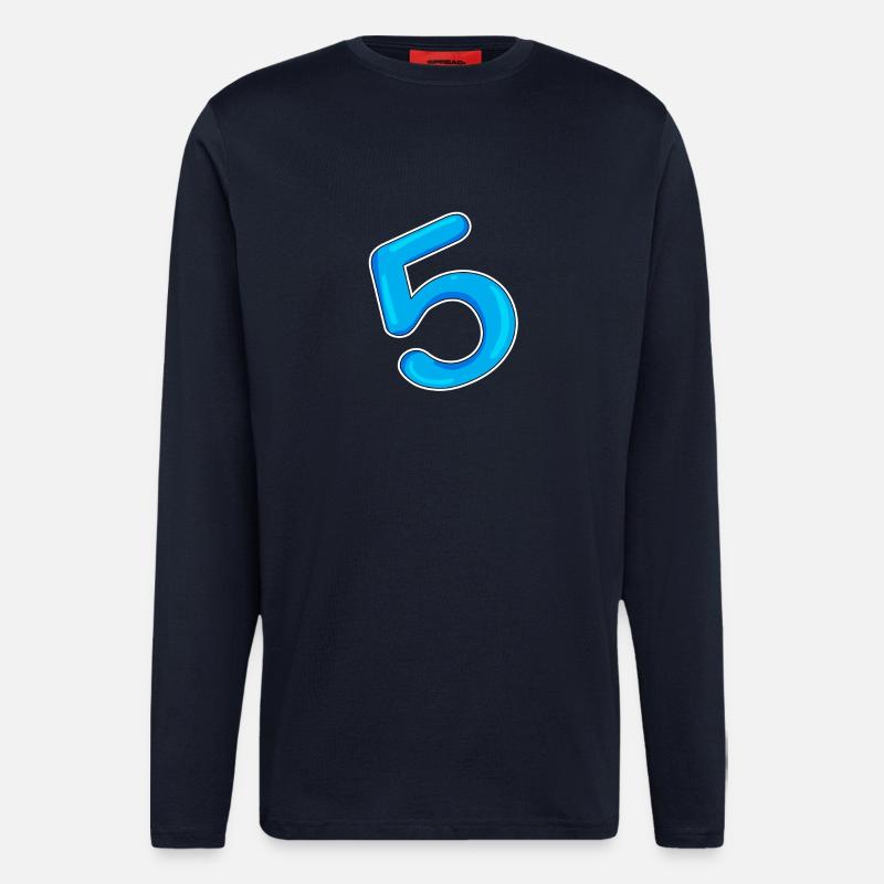 Number 5 Blue - Longsleeve - made by SPREAD  - DARK NAVY