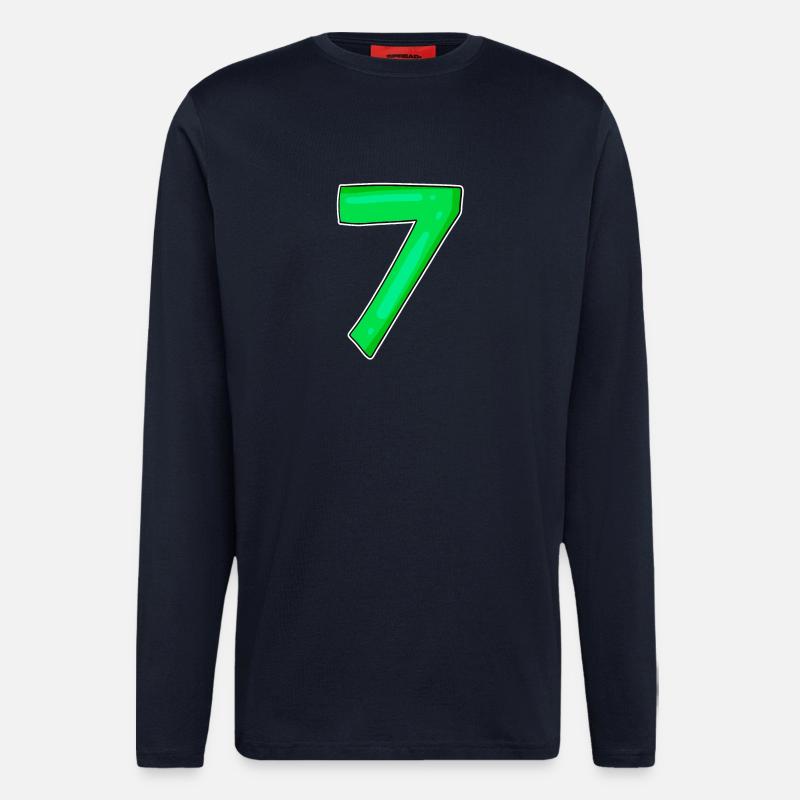 7 Numéro Numéro Vert - Manches longues bio décontracté fabriqué en UE - DARK NAVY