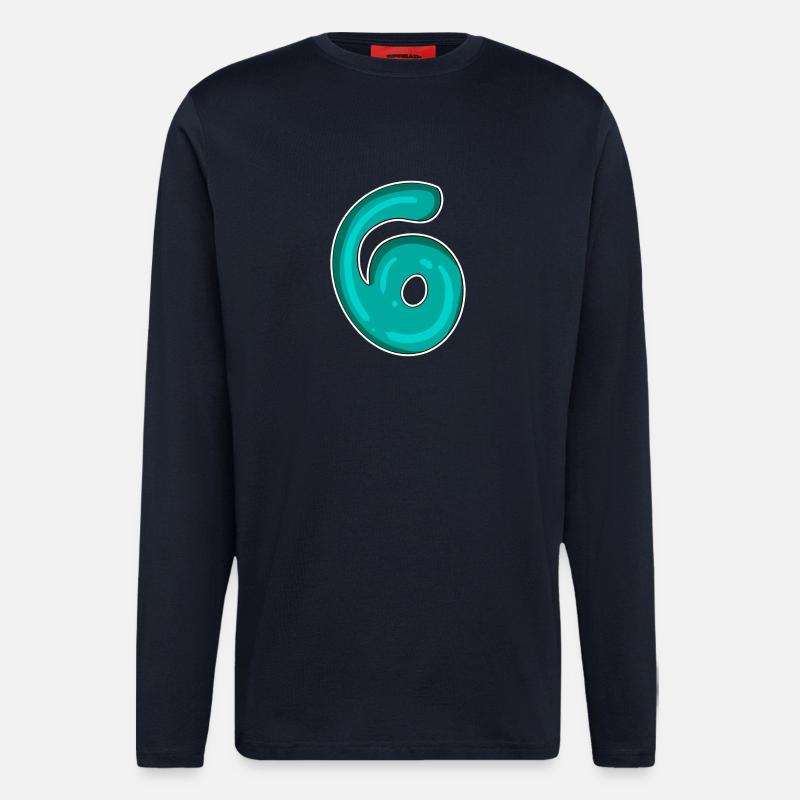 Zahl 6 Nummer - Langarmshirt - made by SPREAD  - DARK NAVY