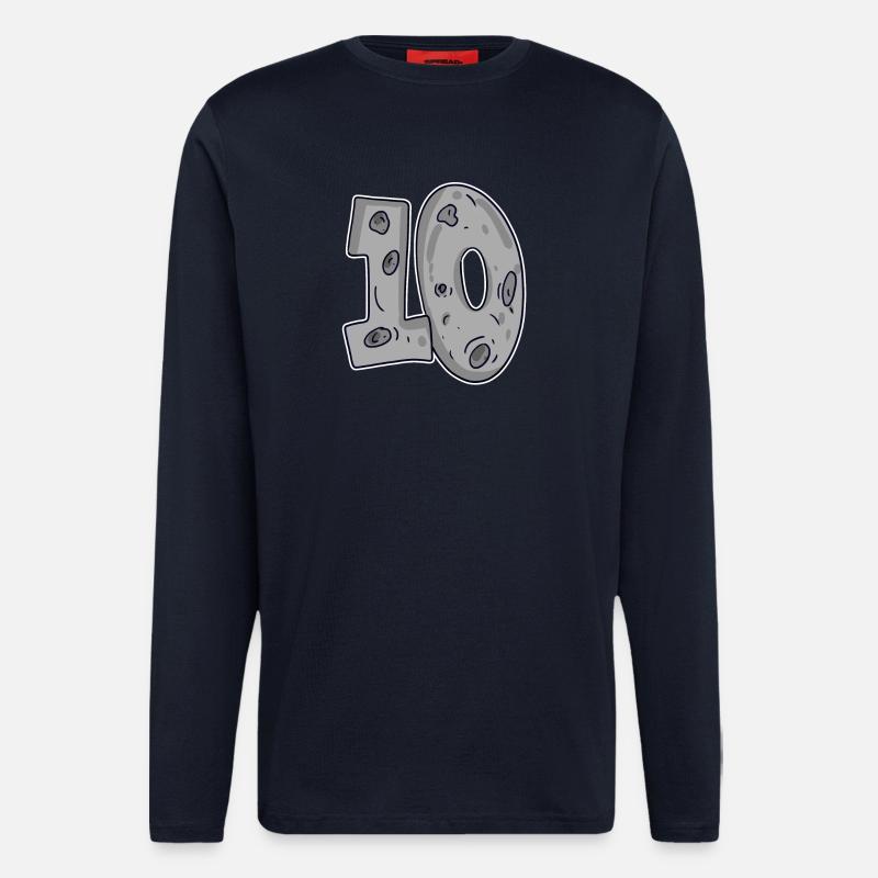 Lune Dix 10 Numéro Numéro - Manches longues bio décontracté fabriqué en UE - DARK NAVY