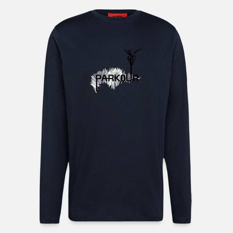 Parkour Ninja - black-white - Langarmshirt - made by SPREAD - DARK NAVY