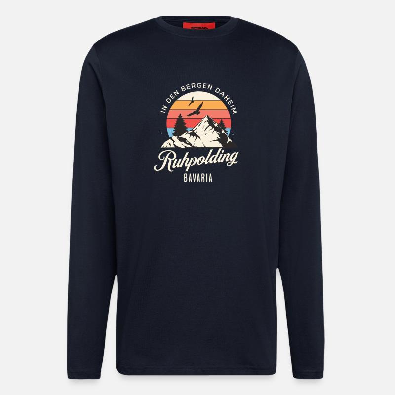 Ruhpolding - In den Bergen daheim - Langarmshirt - made by SPREAD - DARK NAVY