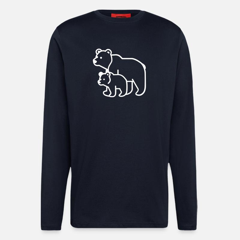 mama bear, papa bear - Longsleeve - made by SPREAD  - DARK NAVY