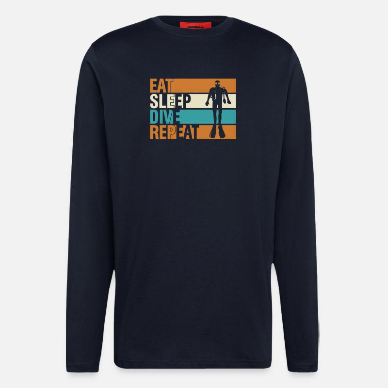 eat sleep dive repeat - Langarmshirt - made by SPREAD  - DARK NAVY