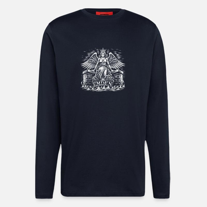 Engel über Emden Emblem - Langarmshirt - made by SPREAD - DARK NAVY