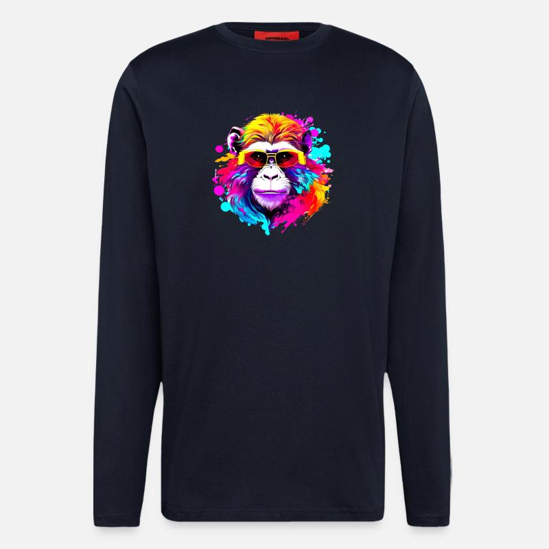 Fancy Macaque #1 - Longsleeve - made by SPREAD  - DARK NAVY
