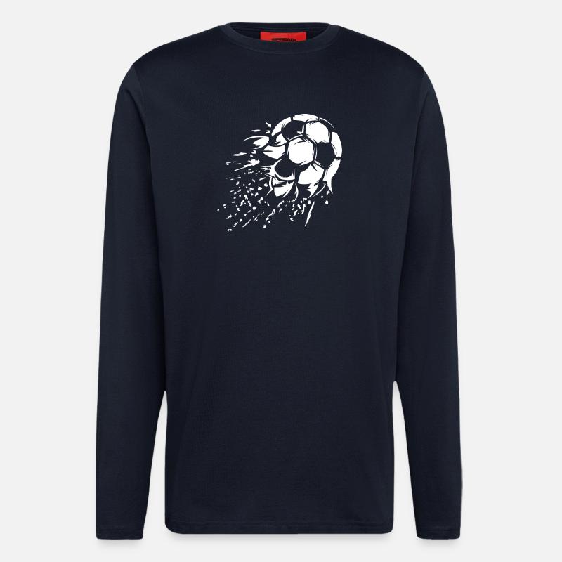 Fußball Schuss Explosion Illustration Team Logo - Langarmshirt - made by SPREAD  - DARK NAVY