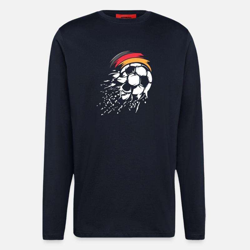 Fußball Team Deutschland Ball Explosion Grafik - Langarmshirt - made by SPREAD  - DARK NAVY