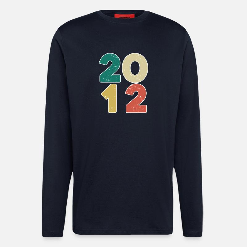 2012 - Année 2012 - Année 2012 - Manches longues bio décontracté fabriqué en UE - DARK NAVY