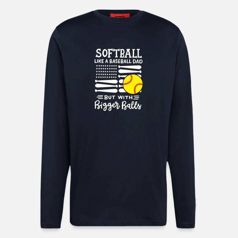 Softball Softball Papa - Langarmshirt - made by SPREAD - DARK NAVY