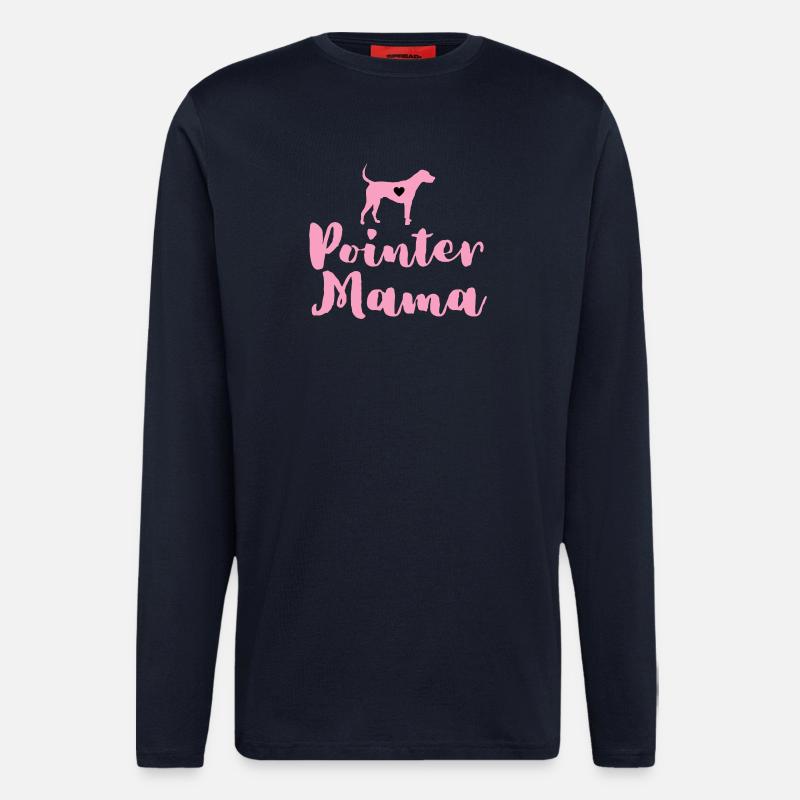 Allemand Pointer Maman Pointer Mama - Manches longues bio décontracté fabriqué en UE - DARK NAVY