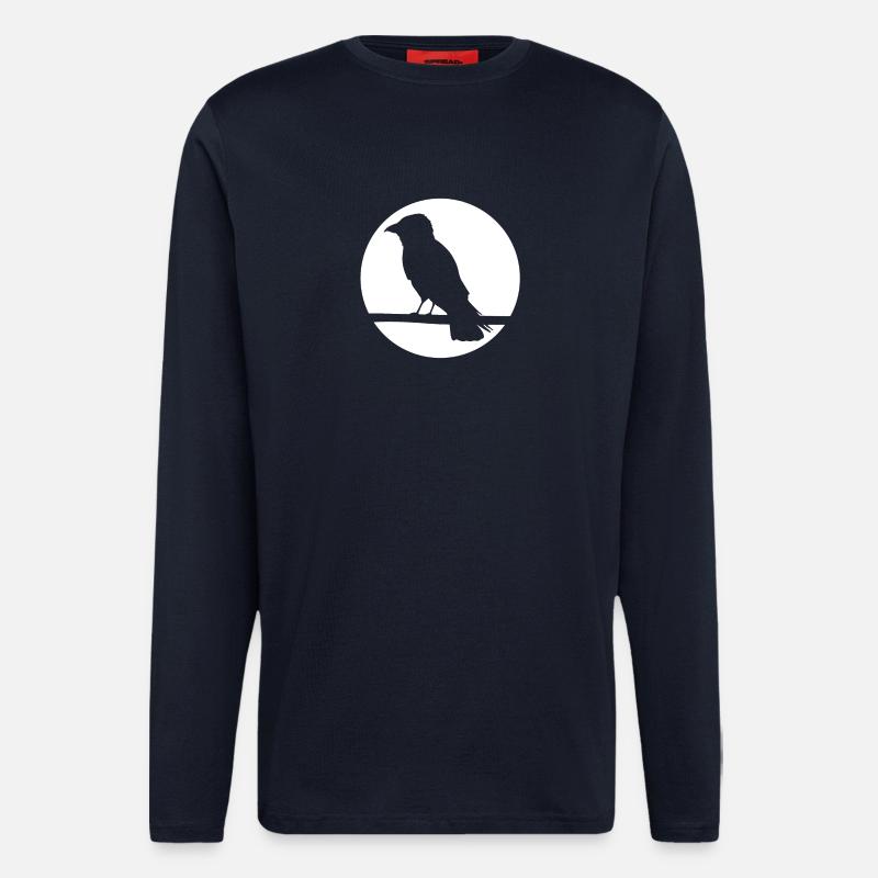 Crow on a branch - Longsleeve - made by SPREAD  - DARK NAVY