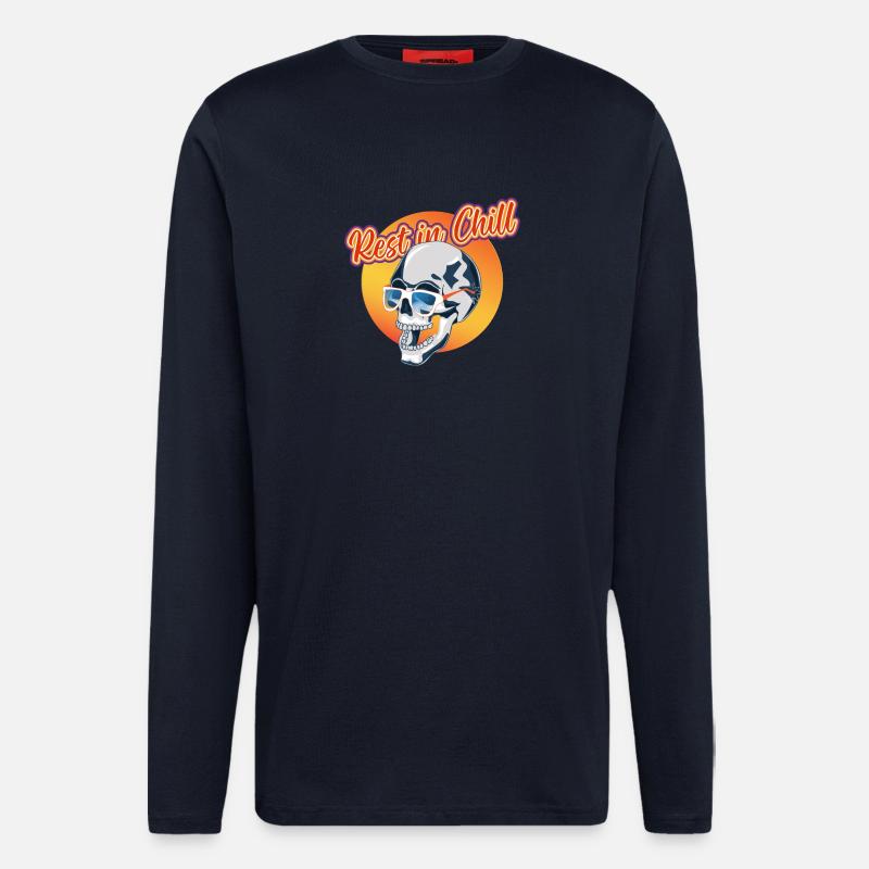 Rest in Chill Skull - Langarmshirt - made by SPREAD - DARK NAVY
