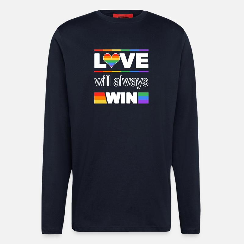 Love Wins Pride Heart - Longsleeve - made by SPREAD  - DARK NAVY