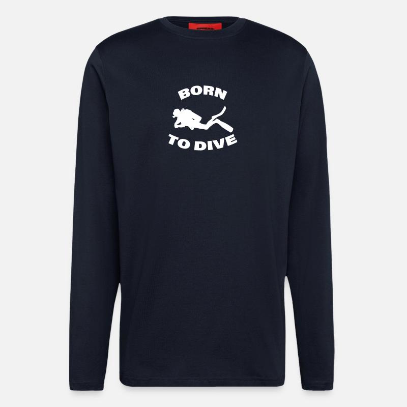 BORN TO DIVE - Longsleeve - made by SPREAD  - DARK NAVY