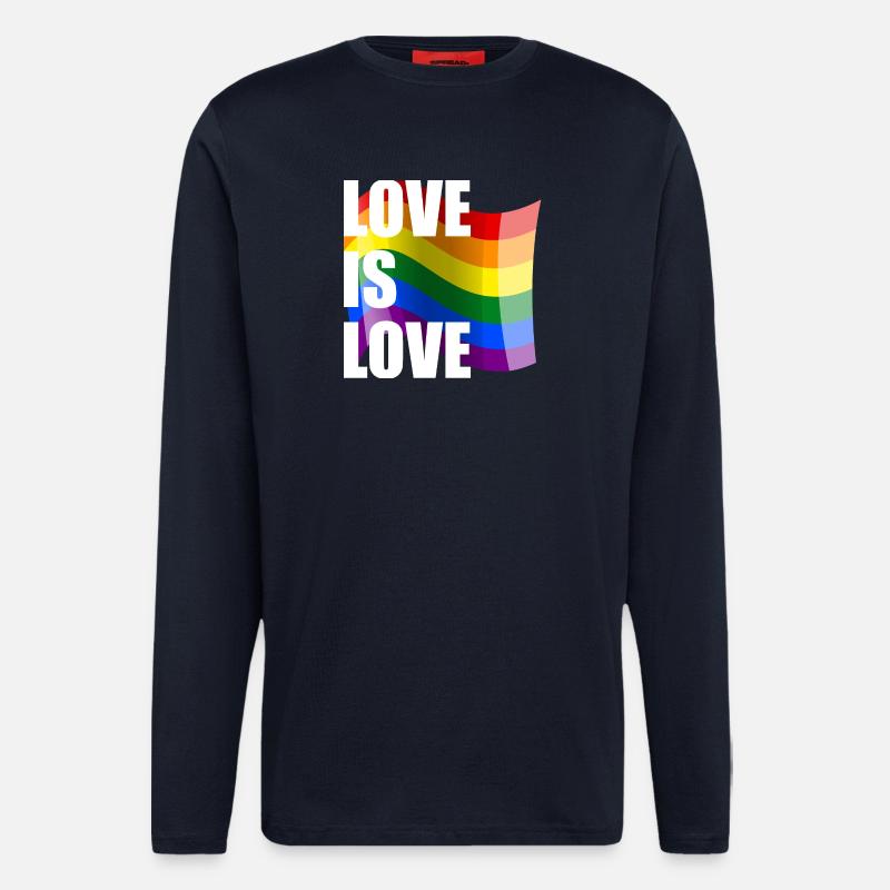 Regenbogen Liebe Wellen-Design - Langarmshirt - made by SPREAD  - DARK NAVY