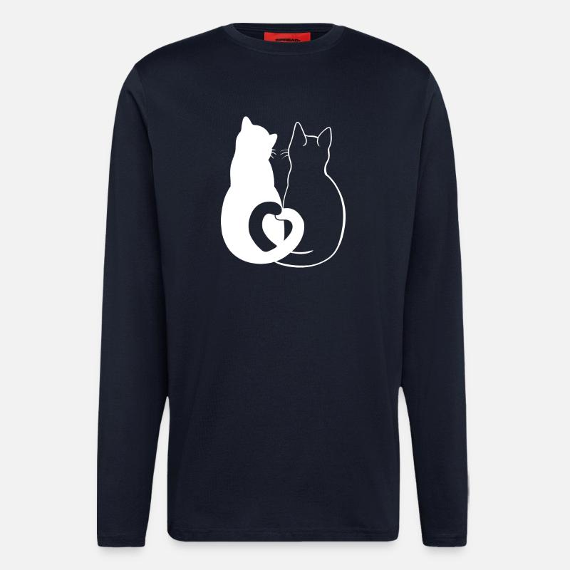 Liebevolle Katzen Silhouette Kunst - Langarmshirt - made by SPREAD  - DARK NAVY