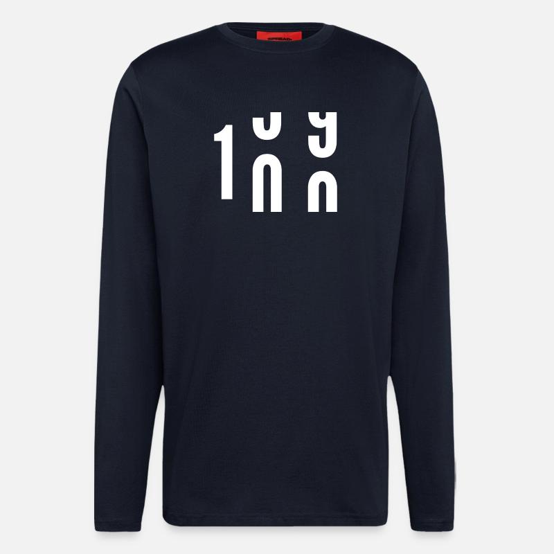 100 ans - Manches longues bio décontracté fabriqué en UE - DARK NAVY