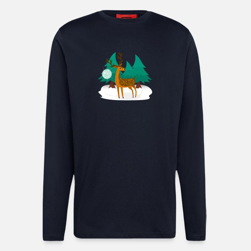 Disco Hirsch - Langarmshirt - made by SPREAD  - DARK NAVY
