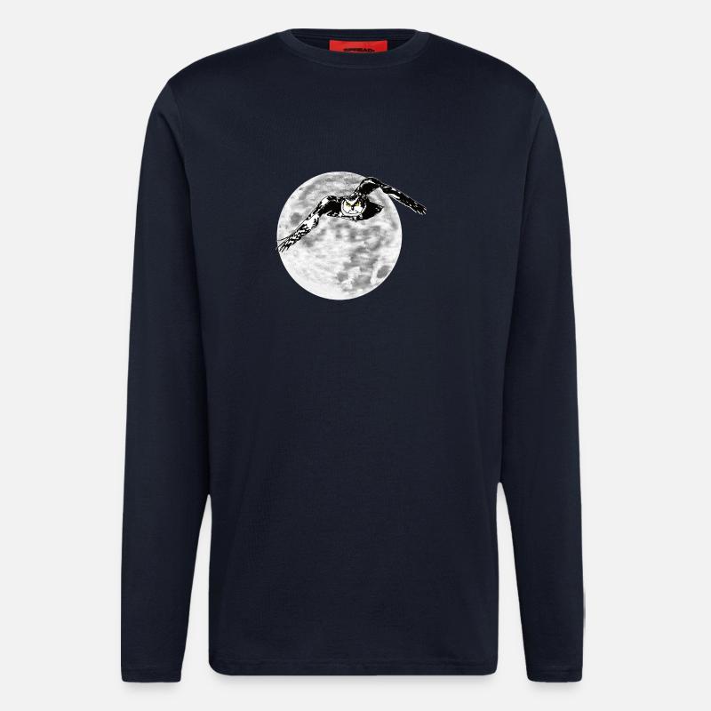 Eule vor Mond - Langarmshirt - made by SPREAD  - DARK NAVY