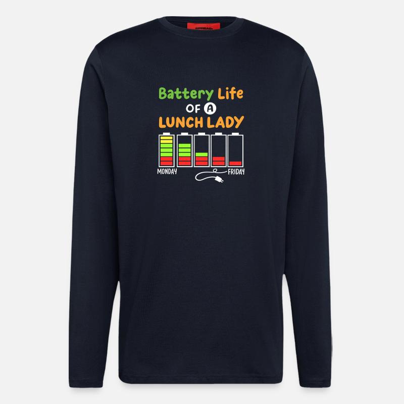 Mitarbeiterin der Schulcafeteria - Langarmshirt - made by SPREAD  - DARK NAVY
