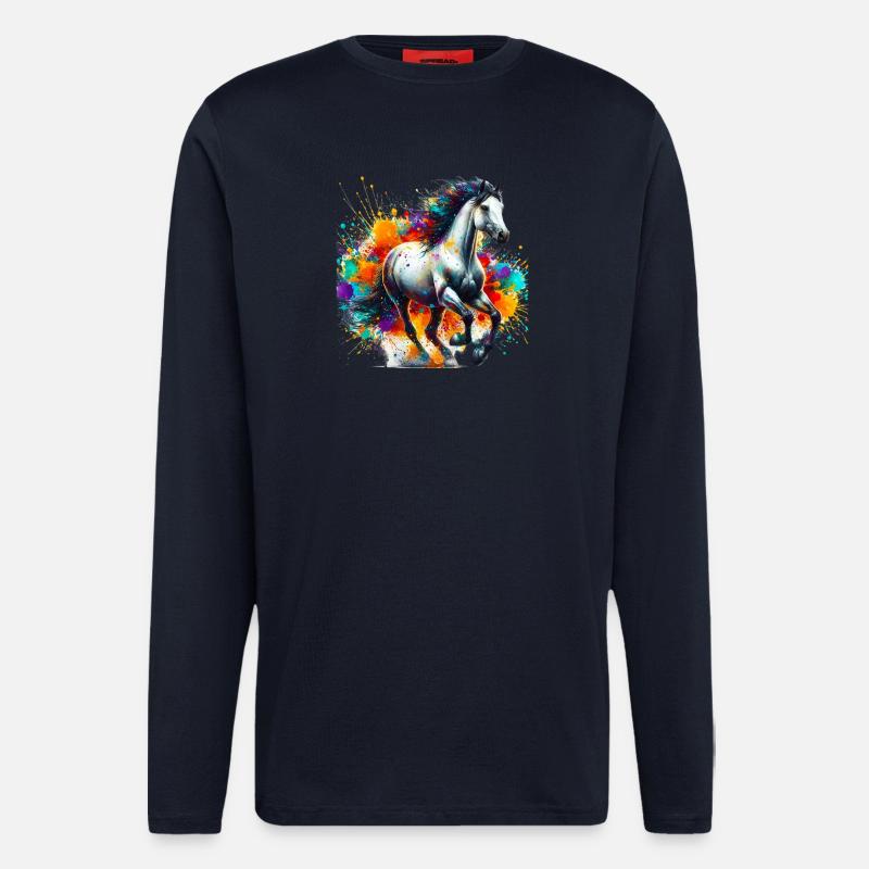 Pferd - Langarmshirt - made by SPREAD  - DARK NAVY