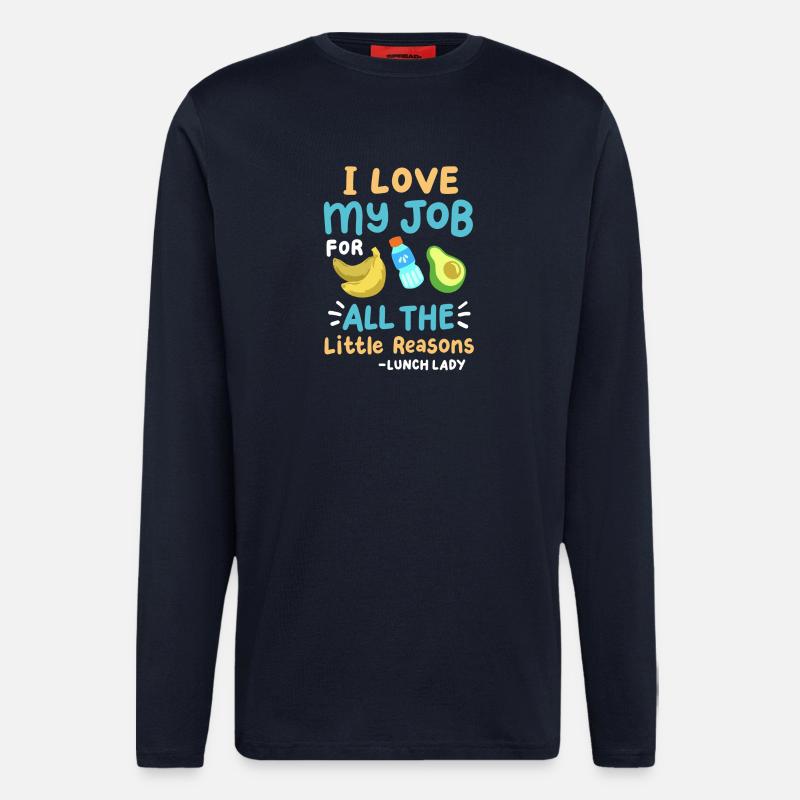 Schulessen Cafeteria-Mitarbeiterin - Langarmshirt - made by SPREAD  - DARK NAVY
