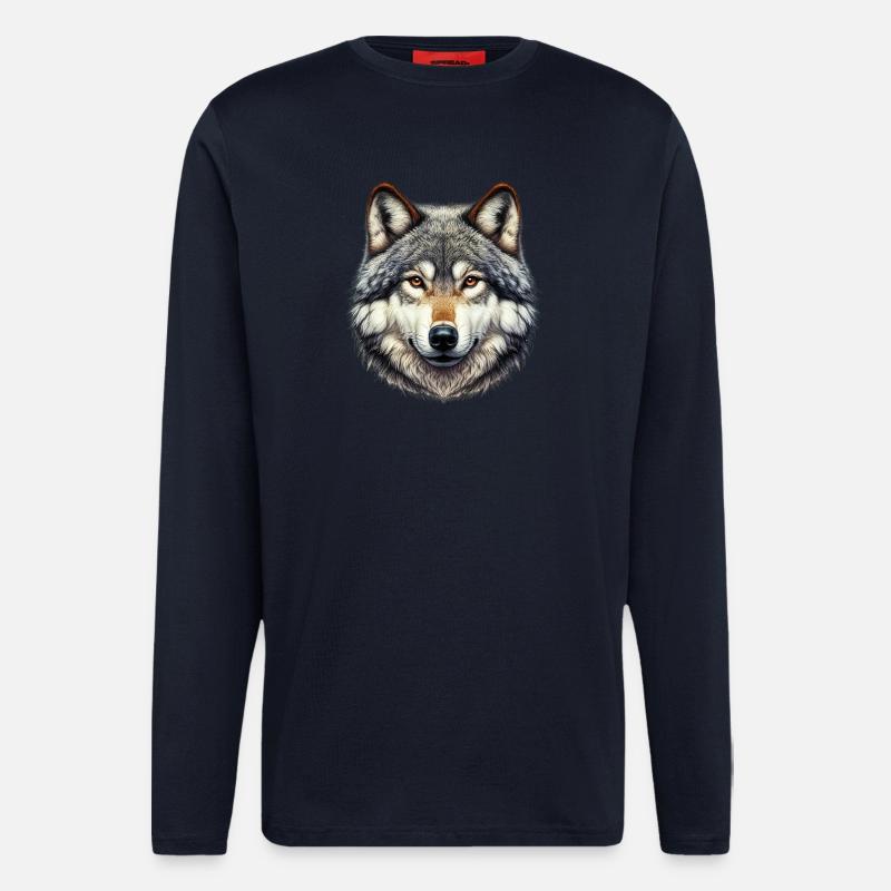 Wolf - Longsleeve - made by SPREAD  - DARK NAVY