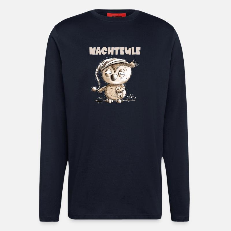 Drollige Nachteule Eule - Langarmshirt - made by SPREAD  - DARK NAVY