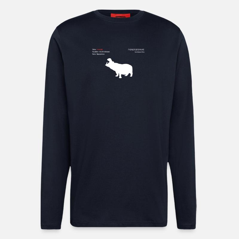 Nilpferd - Langarmshirt - made by SPREAD  - DARK NAVY