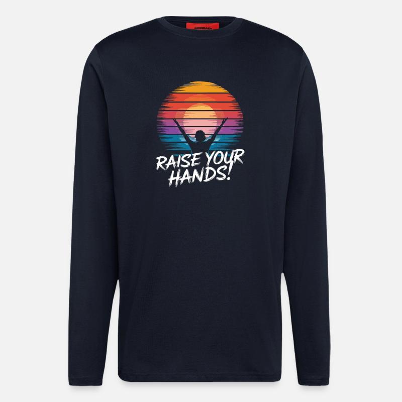 Sunset Silhouette mit inspirierender Botschaft - Langarmshirt - made by SPREAD  - DARK NAVY