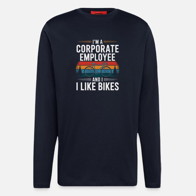 Firmenmitarbeiter, der Fahrräder mag - Langarmshirt - made by SPREAD  - DARK NAVY